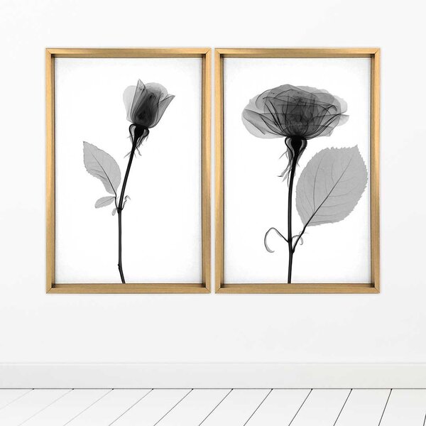 Quadro Com Moldura Chanfrada Sombra Flores