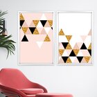 Quadro Com Moldura Chanfrada Triângulos