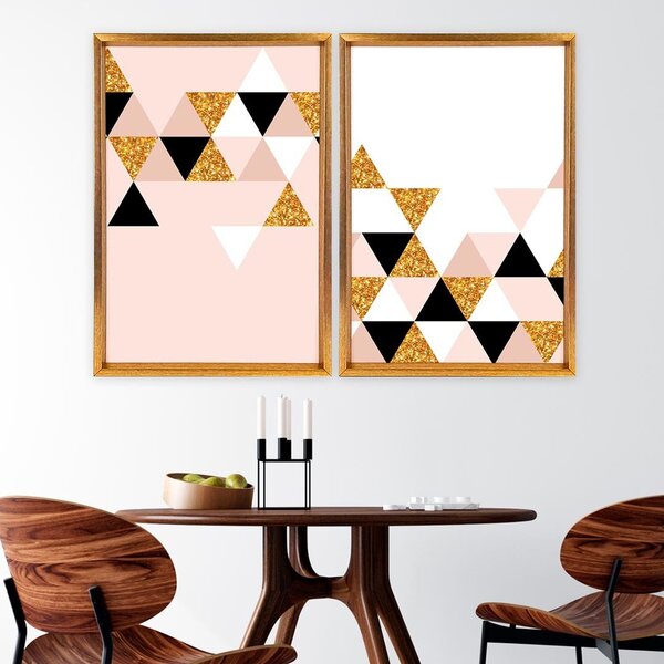 Quadro Com Moldura Chanfrada Triângulos