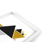 Quadro Com Moldura Chanfrada Triângulos Dourados