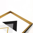 Quadro Com Moldura Chanfrada Triângulos Dourados