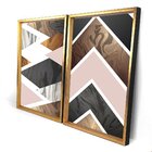 Quadro Com Moldura Chanfrada Triângulos Marmore