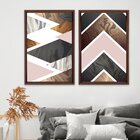 Quadro Com Moldura Chanfrada Triângulos Marmore