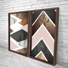 Quadro Com Moldura Chanfrada Triângulos Marmore