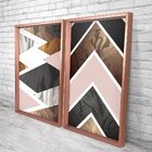 Quadro Com Moldura Chanfrada Triângulos Marmore