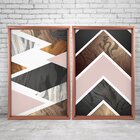 Quadro Com Moldura Chanfrada Triângulos Marmore