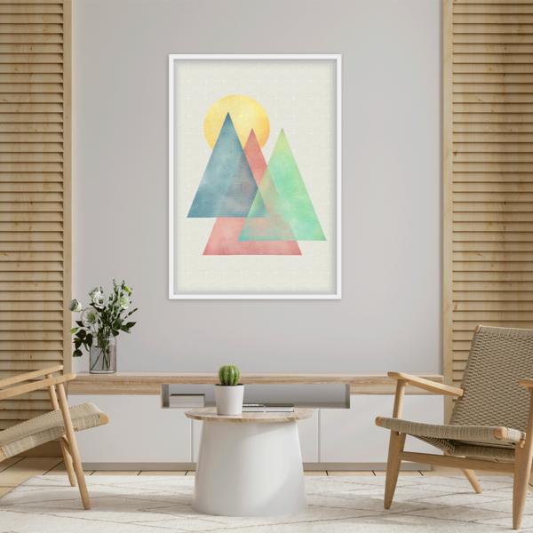 Quadro Com Moldura Elementos Geométricos