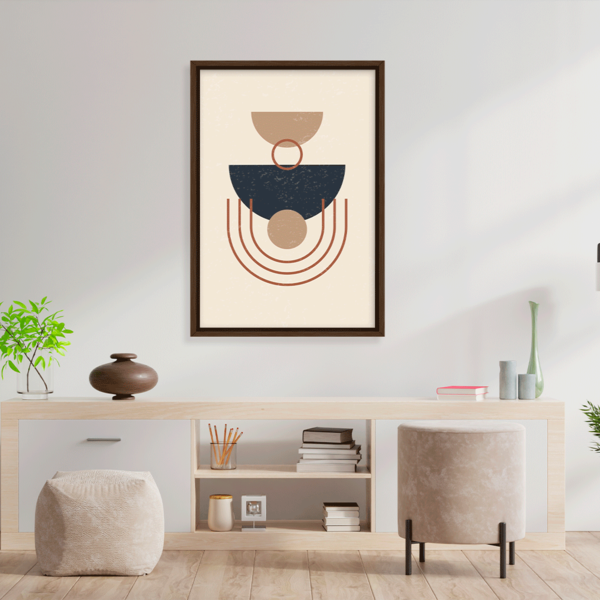 Quadro Com Moldura Elementos Geométricos Moderno