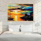 Quadro Com Moldura Entardecer Em Case Bianche