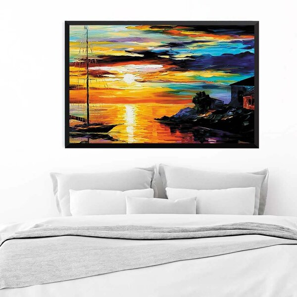 Quadro Com Moldura Entardecer Em Case Bianche