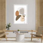Quadro Com Moldura Flor Com Elementos Minimalistas
