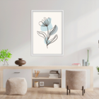 Quadro Com Moldura Flor Minimalista