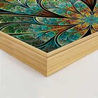 Quadro Com Moldura Flor Vitral Verde