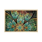 Quadro Com Moldura Flor Vitral Verde