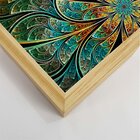 Quadro Com Moldura Flor Vitral Verde