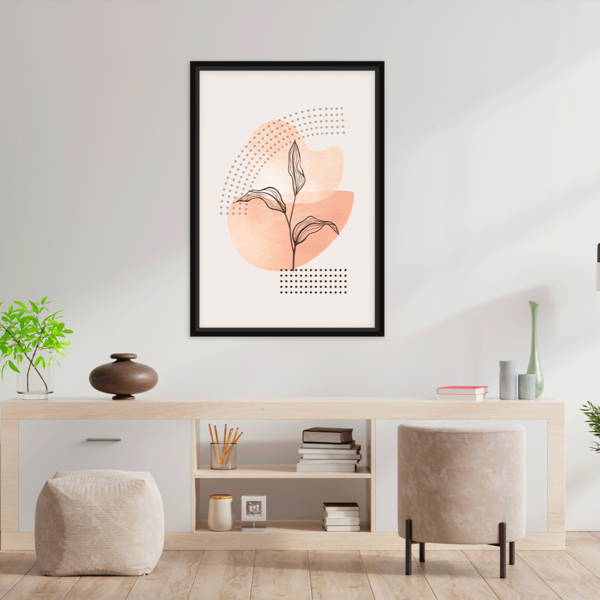 Quadro Com Moldura Flower Minimalist