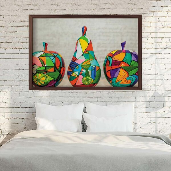 Quadro Com Moldura Frutas Em Pop Art