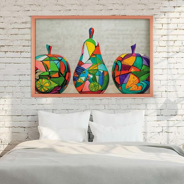 Quadro Com Moldura Frutas Em Pop Art