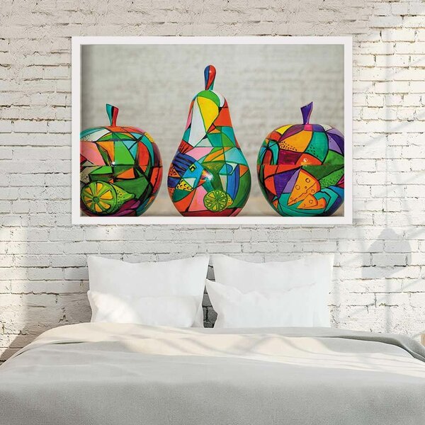 Quadro Com Moldura Frutas Em Pop Art