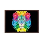 Quadro Com Moldura Leão Geométrico