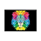 Quadro Com Moldura Leão Geométrico