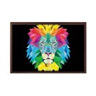 Quadro Com Moldura Leão Geométrico