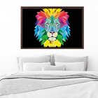 Quadro Com Moldura Leão Geométrico