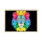 Quadro Com Moldura Leão Geométrico