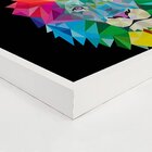 Quadro Com Moldura Leão Geométrico