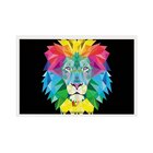 Quadro Com Moldura Leão Geométrico