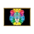 Quadro Com Moldura Leão Geométrico