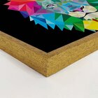 Quadro Com Moldura Leão Geométrico