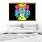 Quadro Com Moldura Leão Geométrico