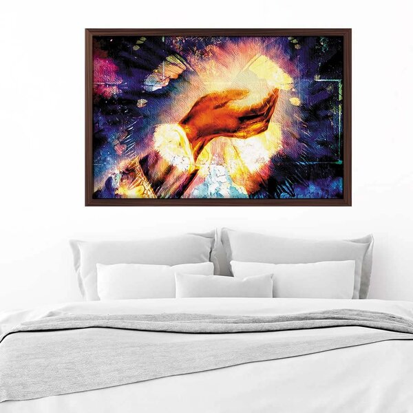 Quadro Com Moldura Mãos Iluminadas
