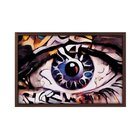 Quadro Com Moldura Olhos Azuis Abstrato