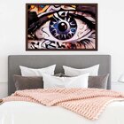 Quadro Com Moldura Olhos Azuis Abstrato