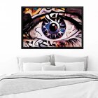 Quadro Com Moldura Olhos Azuis Abstrato