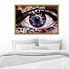 Quadro Com Moldura Olhos Azuis Abstrato