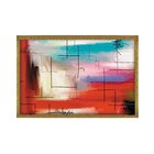 Quadro Com Moldura Traços À Giz Abstrato