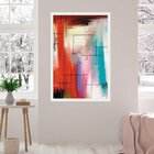 Quadro Com Moldura Traços À Giz Abstrato