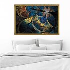 Quadro Com Moldura Vitral Azul