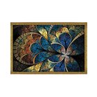 Quadro Com Moldura Vitral Azul