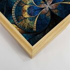 Quadro Com Moldura Vitral Azul