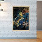 Quadro Com Moldura Vitral Azul