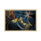 Quadro Com Moldura Vitral Azul