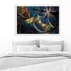 Quadro Com Moldura Vitral Azul