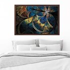 Quadro Com Moldura Vitral Azul