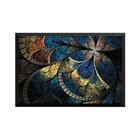 Quadro Com Moldura Vitral Azul