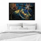 Quadro Com Moldura Vitral Azul