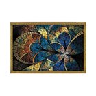 Quadro Com Moldura Vitral Azul